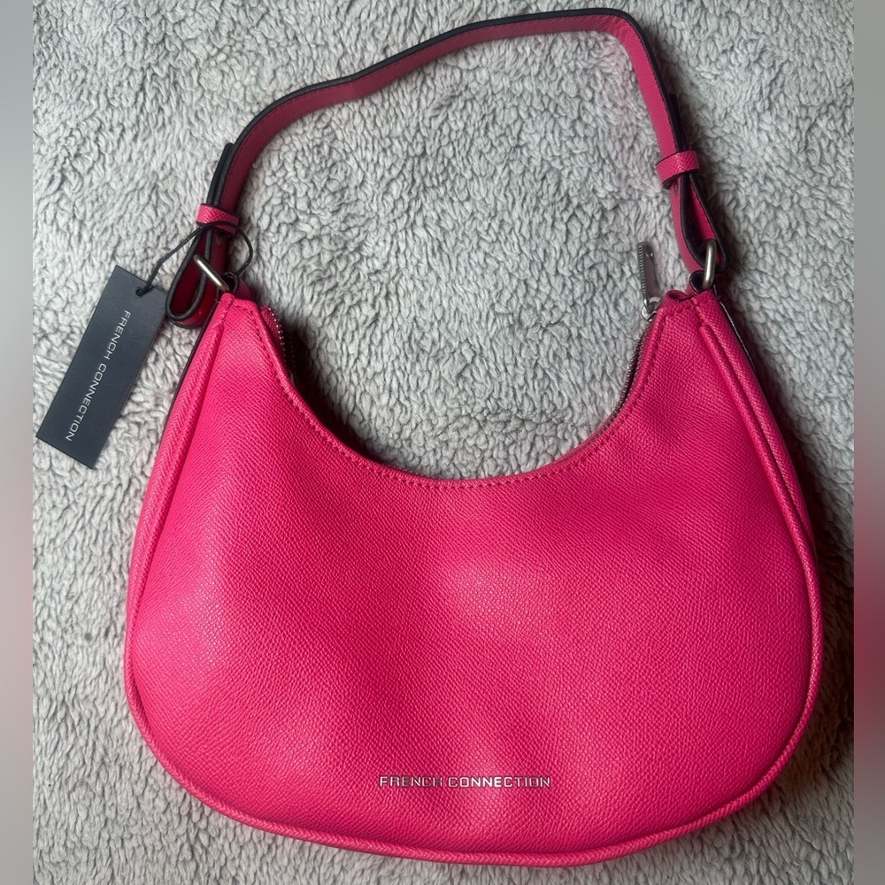 French Connection Pink Half Moon Crescent Shoulder Bag NWT Faux Leather
